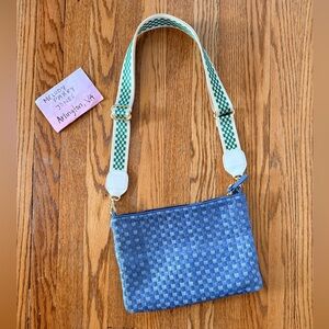 SOLD ⭐️ Clare V. Blue and White Woven Crossbody Bag